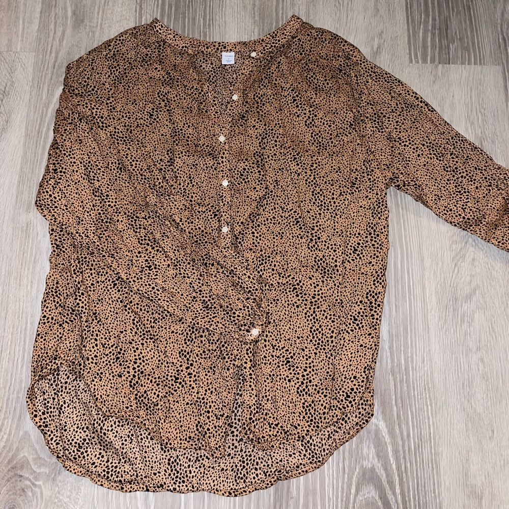 cheetah print button down